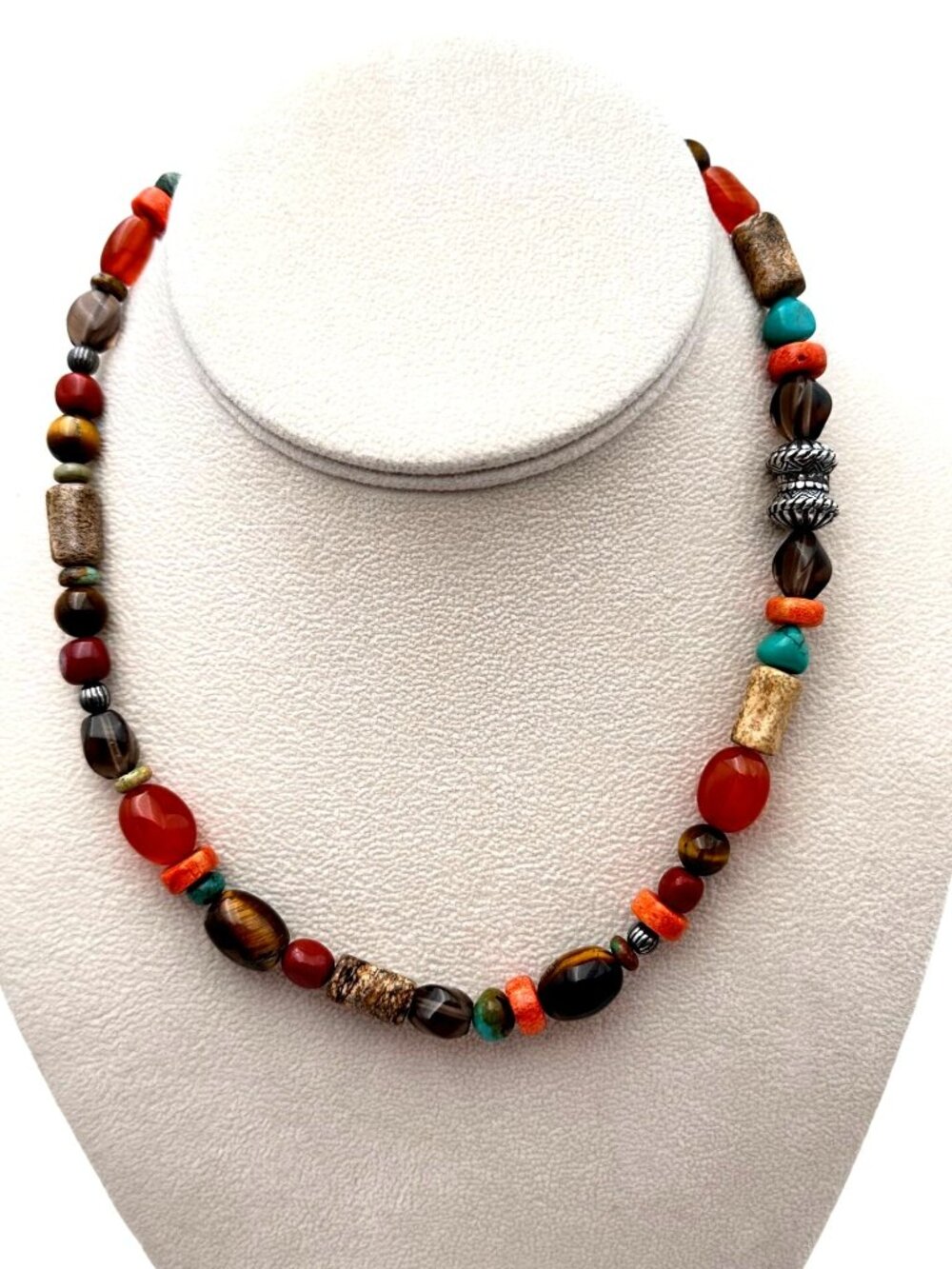 Carolyn Pollack Gemstone Sterling Silver Necklace Turquoise Jasper